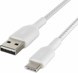 Belkin BOOST CHARGE USB-A to USB-C Cable, Braided - 3M - White (CAB002bt3MWH)