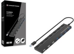 Conceptronic HUBBIES09BP hálózati csatlakozó USB 3.2 Gen 1 (3.1 Gen 1) Type-A 5000 Mbit/s Fekete (HUBBIES09BP) (HUBBIES09BP)