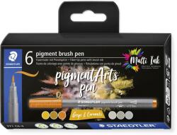 STAEDTLER MultiInk Pigment Arts brush pen 6er-Set grau&Caram retail (371 C6-4) (371 C6-4)