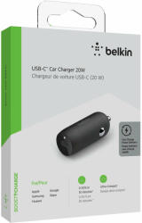 Belkin BOOST CHARGE 20w USB-C PD Single Car Charger - Black (CCA003btBK)