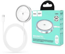 hoco. Qi MagSafe vezeték nélküli töltő állomás - 15W - HOCO CW53 Magnetic Wireless Fast Charger - ezüst (HC618342) (HC618342)