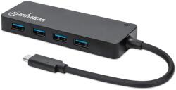 Manhattan 164924 hálózati csatlakozó USB 3.2 Gen 1 (3.1 Gen 1) Type-C 5000 Mbit/s Fekete (164924) (164924)