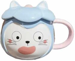 Pufo Crazy Cat kerámia csésze kávéhoz vagy teához, 300 ml, kék (Pufo2979albastru)