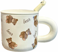 Pufo Little Bears csésze kerámia fedéllel és teáskanál kávéhoz va (Pufo2981)