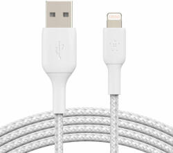 Belkin BOOST CHARGE USB-A to Lightning Cable, Braided - 2M - White (CAA002bt2MWH)