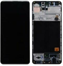  GH81-13736A Samsung Galaxy A51 OEM OLED kijelző érintővel fekete kerettel, előlap (GH81-13736A)