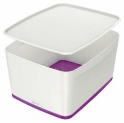 Leitz Cutie de depozitare Leitz MyBox cu capac, mărimea L, alb/violet