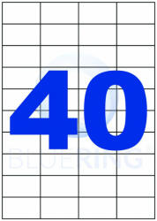 Bluering Etikett címke, 52, 5x29, 7mm, 100 lap, 40 címke/lap Bluering® (BRET132) - cartridge