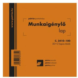  C. 3410-100 Munkaigénylő Lap 25x3 Lapos (nyc3410100) - cartridge