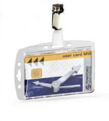 Biztonsági kártyatarató DURABLE 1 kártya számára, csipesszel, 25db/csomag, áttetsző (800519)