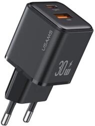 USAMS Incarcator Priza USB-C PD20W, USB-A QC3.0, Usams X-ron Series (US-CC189), Black