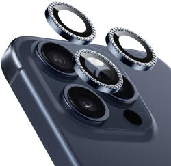 ESR Folie Camera pentru iPhone 15 Pro / 15 Pro Max, ESR Lens Protector Tempered Glass, Rhinestone
