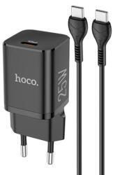 hoco. Incarcator USB-C, PD 25W, QC 3.0, 2.77A + Type C, Hoco Rigorous (N19), Black