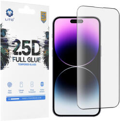 LITO Folie pentru iPhone 14 Pro Max, Lito 2.5D FullGlue Glass, Black