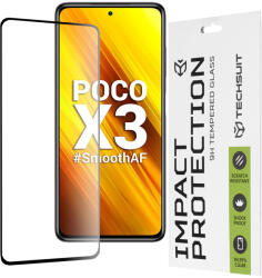 Techsuit Folie pentru Xiaomi Poco X3 / Poco X3 NFC / Poco X3 Pro, Techsuit 111D Full Cover / Full Glue Glass, Black