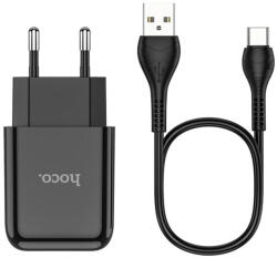 hoco. Incarcator USB-A, 10W, 2.1A + Cablu Type-C, Hoco Vigour (N2), Black