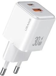 USAMS Incarcator Priza USB-C PD20W, USB-A QC3.0, Usams X-ron Series (US-CC189), White