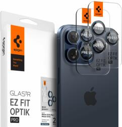 Spigen Folie Camera pentru iPhone 14 Pro / 14 Pro Max / 15 Pro / 15 Pro Max (set 2), Spigen Glas. tR Optik, Blue Titanium