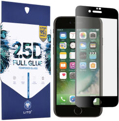 LITO Folie pentru iPhone 7 / 8 / SE 2, SE 2020 / SE 3, SE 2022, Lito 2.5D FullGlue Glass, Black