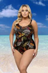 Lorin Celeste egyrészes női fürdőruha, fekete, levélmintás, 85D