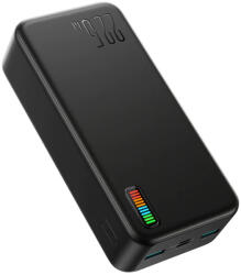 JOYROOM Baterie Externa 2xUSB, Type-C, Micro-USB, 22.5W, 30000mAh, JoyRoom Dazzling Series (JR-QP196), Black