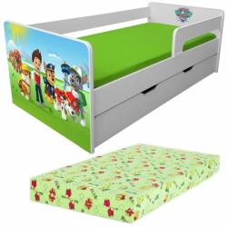 Oli's Pat pentru Copii 2-12 Ani Paw Patrol P1L Cu Sertar si Saltea Norisor 160x80x12 - Pc-p-lux-paw-p1l-srt-80 (PC-P-LUX-PAW-P1L-SRT-80)