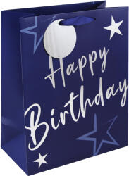 Eurowrap ajándéktasak (26, 5x33x14 cm) kék, Happy Birthday (4) (33943-2C)