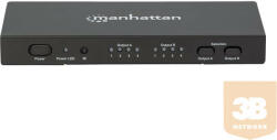 Ic Intracom MANHATTAN 207898 Manhattan HDMI Splitter kapcsoló Matrix AV HDMI 4x2 1080p 3D IR távirányítóval (207898)