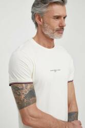 Tommy Hilfiger pamut póló bézs, nyomott mintás - bézs L - answear - 16 990 Ft