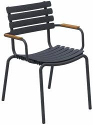 HOUE ReClips szürke műanyag kerti szék bambusz karfával (22302-7026-03)