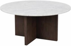 Rowico Fehér márvány dohányzóasztal ROWICO BROOKSVILLE 90 cm barna talppal (RO-120787)