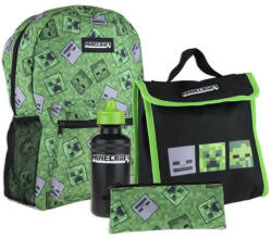 Astra Minecraft hátizsák (40x30x12cm) szett 4 darabos (táska, uzsonnás táska, tolltartó, kulacs), Astra