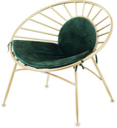Art-Pol Design arany fém szék, húzott zöld textil háttámla és ülőrész 71x75x60cm (140492)