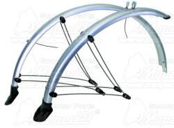 kerékpár sárvédő 26 col, hajlékony műanyag, beépített vezetékek, állítható 2cm, szélesség: 60mm, ezüst MTB Német minőség