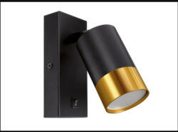STRÜHM Puzon WILL GU10 foglalatú fekete-arany fali lámpa (4133)