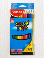 Maped Color Peps Star háromszögletű színes ceruza (12db) + arany-ezüst - 832021