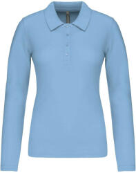 Kariban Női galléros hosszú ujjú piké póló, Kariban KA257, Sky Blue-3XL (ka257sb-3xl)