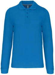 Kariban Férfi hosszú ujjú galléros piké póló, Kariban KA243, Tropical Blue-XL (ka243tb-xl)