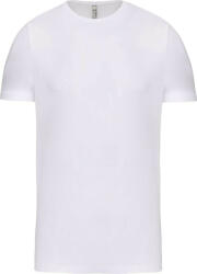Kariban Férfi rövid ujjú környakas sztreccs póló, Kariban KA3012, White-L (ka3012wh-l)