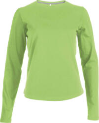 Kariban Női hosszú ujjú kereknyakú pamut póló, Kariban KA383, Lime-2XL (ka383li-2xl)