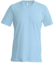 Kariban Férfi oldalvarrott V-nyakú rövid ujjó póló, Kariban KA357, Sky Blue-L (ka357sb-l)