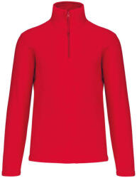 Kariban Uniszex galléros, 1/4 cipzáras mikropolár pulóver, Kariban KA912, Red-3XL (ka912re-3xl)