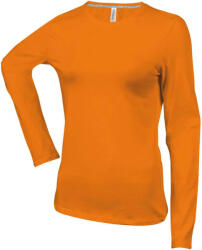 Kariban Női hosszú ujjú kereknyakú pamut póló, Kariban KA383, Orange-2XL (ka383or-2xl)