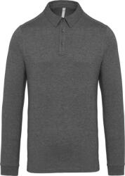 Kariban Férfi galléros hosszú ujjú jersey póló, Kariban KA264, Grey Heather-L (ka264grh-l)