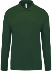 Kariban Férfi galléros hosszú ujjú piké póló, Kariban KA256, Forest Green-XL (ka256fo-xl)