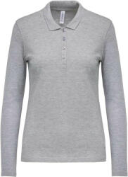 Kariban Női galléros hosszú ujjú piké póló, Kariban KA257, Oxford Grey-S (ka257oxg-s)