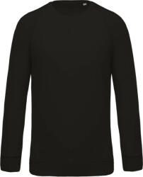 Kariban Férfi organikus környakas raglános pulóver, Kariban KA480, Black-2XL (ka480bl-2xl)