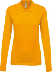 Kariban Női galléros hosszú ujjú piké póló, Kariban KA257, Yellow-3XL (ka257ye-3xl)