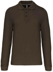 Kariban Férfi hosszú ujjú galléros piké póló, Kariban KA243, Dark Khaki-XL (ka243dkh-xl)