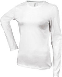 Kariban Női hosszú ujjú kereknyakú pamut póló, Kariban KA383, White-3XL (ka383wh-3xl)